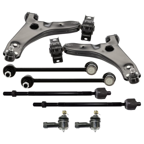 8-Piece Kit Front Suspension Kit, Includes (2) Control Arm, (2) Sway Bar Link, and (4) Tie Rod End