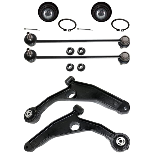 6-Piece Kit Front, Driver and Passenger Side Suspension Kit, Includes (2) Ball Joint, (2) Control Arm, and (2) Sway Bar Link