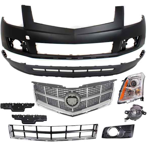 9-Piece Kit, Grille Gray, For Models Without Pre-Collision System, Includes (2) Bumper Bracket, (2) Bumper Cover, (1) Bumper Grille, (1) Fog Light, (1) Fog Light Trim, (1) Grille, and (1) Headlight
