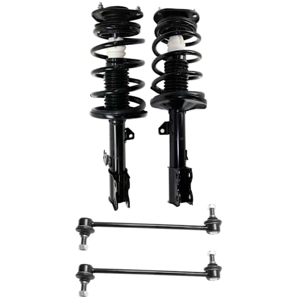 4-Piece Kit Front, Driver and Passenger Side Suspension Kit, Includes (2) Sway Bar Link and (2) Shock Absorber and Strut Assembly