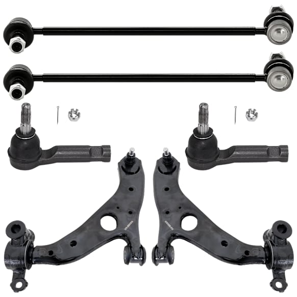 6-Piece Kit Front Suspension Kit, Includes (2) Control Arm, (2) Sway Bar Link, and (2) Tie Rod End