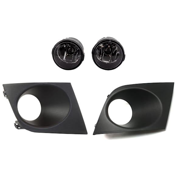 3-Piece Kit Front, Driver and Passenger Side Halogen Fog Light, With bulb(s), Includes (1) Fog Light and (2) Fog Light Trim