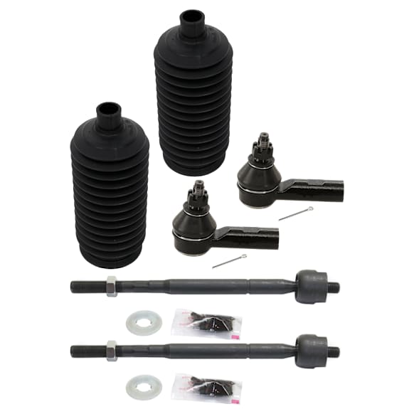 6-Piece Kit Tie Rod End, RWD Includes (2) Steering Rack Boot and (4) Tie Rod End