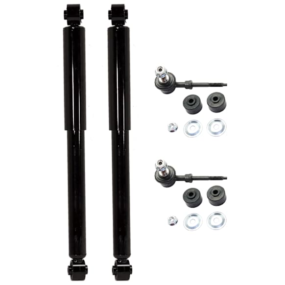 4-Piece Kit Rear, Driver and Passenger Side Shock, Includes (2) Sway Bar Link and (2) Shock Absorber and Strut Assembly