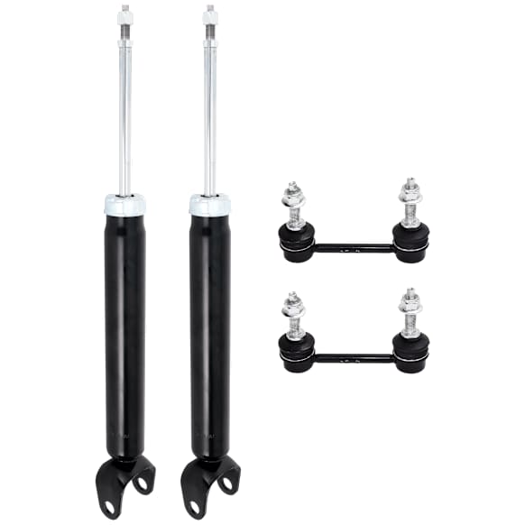 4-Piece Kit Rear, Driver and Passenger Side Shock, Includes (2) Shock and (2) Sway Bar Link