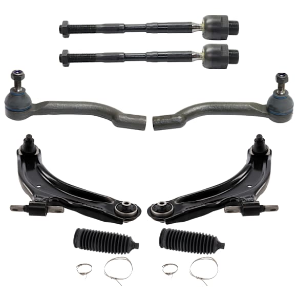 2014 Nissan Rogue Select - 8-Piece Kit Driver and Passenger Side Suspension Kit, AWD, Includes (2) Control Arm, (2) Steering Rack Boot, and (4) Tie Rod End