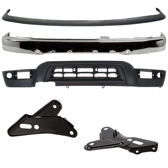 5-Piece Kit, Bumper, Sport Utility, For Models Without Sport Package, Chrome, Includes (1) Bumper, (2) Bumper Bracket, (1) Bumper Trim, and (1) Valance