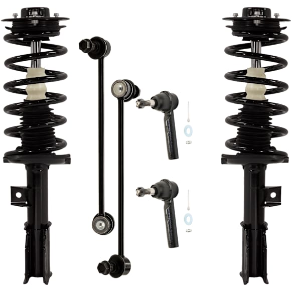 6-Piece Kit Fully Loaded Struts, Includes (2) Loaded Strut, (2) Sway Bar Link, and (2) Tie Rod End