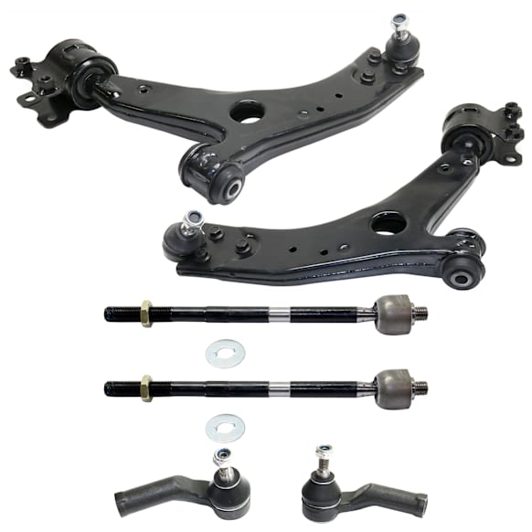 6-Piece Kit Control Arm Includes (2) Control Arm and (4) Tie Rod End