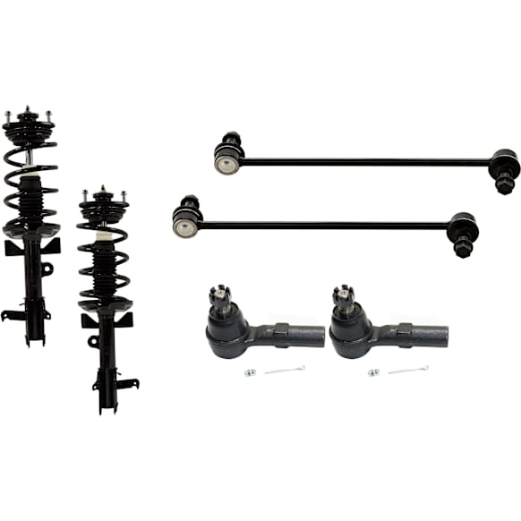6-Piece Kit Fully Loaded Strut, Includes (2) Loaded Strut, (2) Sway Bar Link, and (2) Tie Rod End
