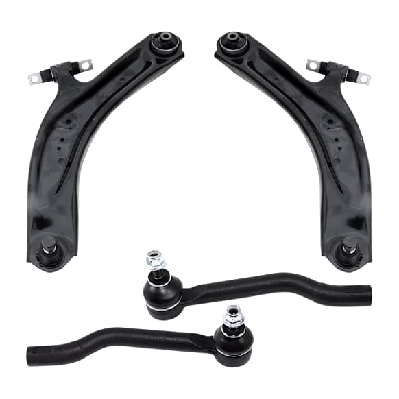 4-Piece Kit Control Arm Includes (2) Control Arm and (2) Tie Rod End