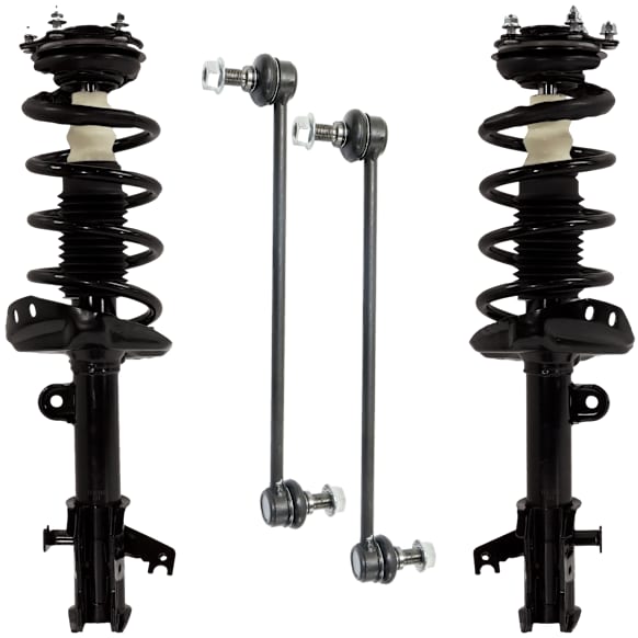 4-Piece Kit Front, Driver and Passenger Side Fully Loaded Strut, Includes (2) Sway Bar Link and (2) Shock Absorber and Strut Assembly