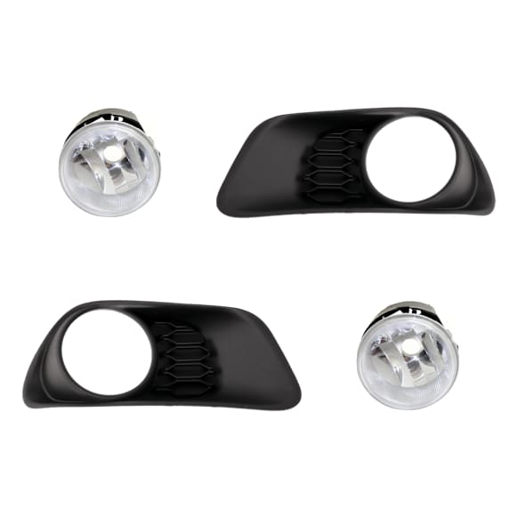4-Piece Kit, Front, Driver and Passenger Side Halogen Fog Light, Without bulb(s), Includes (2) Fog Light and (2) Fog Light Trim