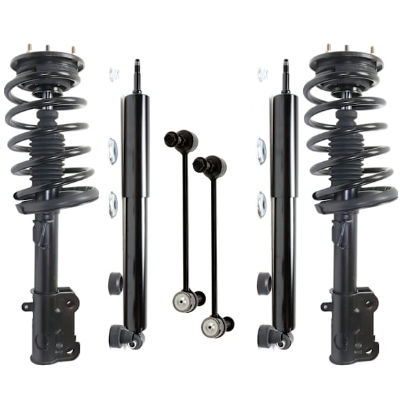 6-Piece Kit Front and Rear, Driver and Passenger Side Shock and Fully Loaded Strut, Includes (2) Sway Bar Link and (4) Shock Absorber and Strut Assembly