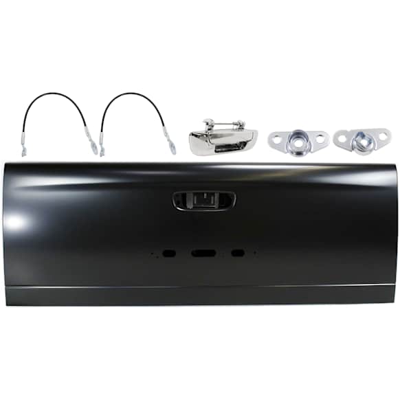 2006 Dodge Ram 3500 - 6-Piece Kit Primed Tailgate, Fleetside For Models With Dual Rear Wheels, Production Date To March 15, 2006,  Includes (1) Tailgate, (2) Tailgate Cable, (1) Tailgate Handle, and (2) Tailgate Hinge