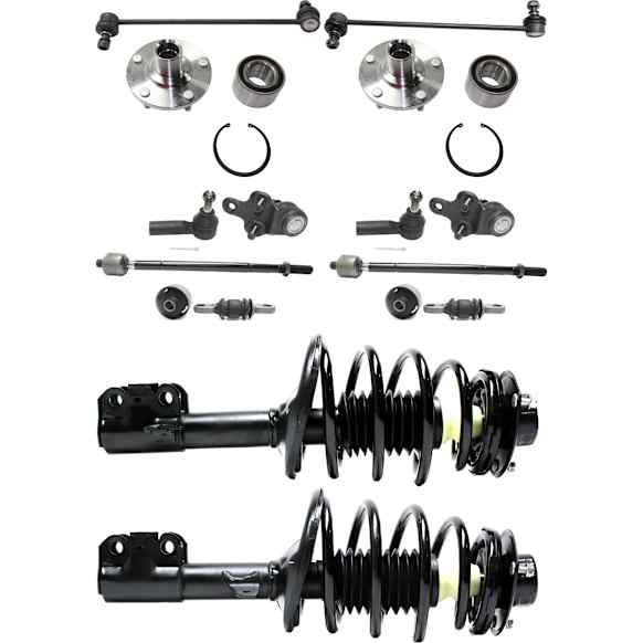 2001 Lexus ES300 - 14-Piece Kit Front, Driver and Passenger Side Suspension Kit,  Includes (2) Ball Joint, (2) Control Arm Bushing, (2) Loaded Strut, (2) Sway Bar Link, (4) Tie Rod End, and (2) Wheel Hub