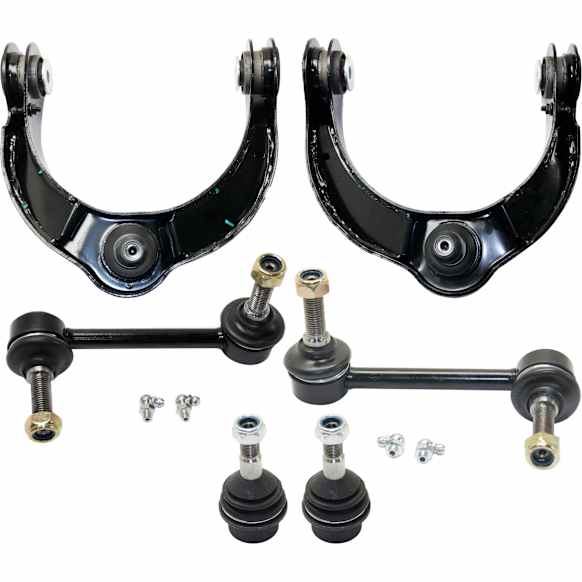 6-Piece Kit Front, Driver and Passenger Side, Upper Control Arm Kit, Includes (2) Ball Joint, (2) Control Arm, and (2) Sway Bar Link