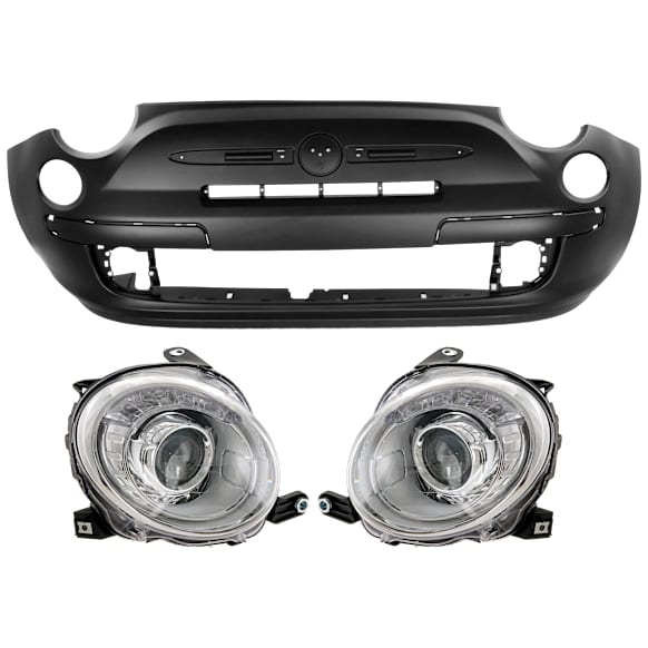 Replacement® 3-pc Kit, Front Bumper Cover, With bulb(s), with Headlight ...