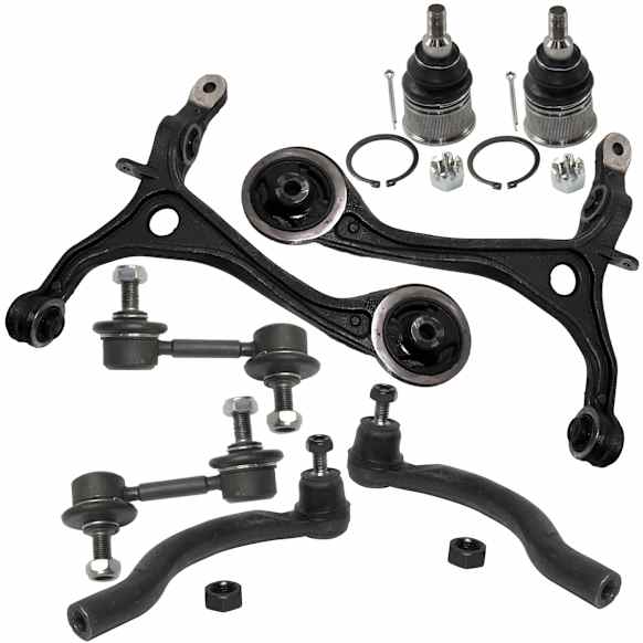 8-Piece Kit Front, Driver and Passenger Side, Lower Control Arm Kit, Includes (2) Control Arm, (2) Ball Joint, (2) Sway Bar Link and (2) Tie Rod End