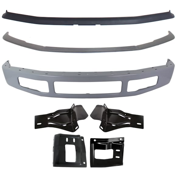 2009 Ford F-350 Super Duty - 7-Piece Kit Front Bumper, RWD, Paint to Match, Includes (1) Bumper, (4) Bumper Bracket, (1) Bumper Trim, and (1) Valance