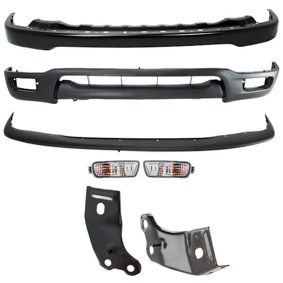 2003 Toyota Tacoma - 7-Piece Kit Front Bumper, RWD, Paint to Match, Includes (1) Bumper, (2) Bumper Bracket, (1) Bumper Filler, (2) Turn Signal Light, and (1) Valance