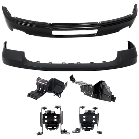 6-Piece Kit, Bumper, Painted Black, Includes (1) Bumper, (4) Bumper Bracket, and (1) Bumper Cover