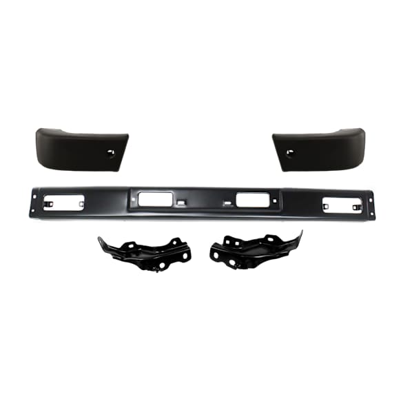 1986 Toyota Pickup - 5-Piece Kit Front Bumper, RWD, Painted Black, Standard Cab Pickup, Includes (1) Bumper, (2) Bumper Bracket, and (2) Bumper End