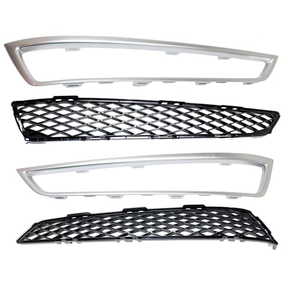 2011 Acura MDX - 4-Piece Kit Front, Driver and Passenger Side Bumper Grille, Primed, Includes (2) Bumper Grille and (2) Grille Trim