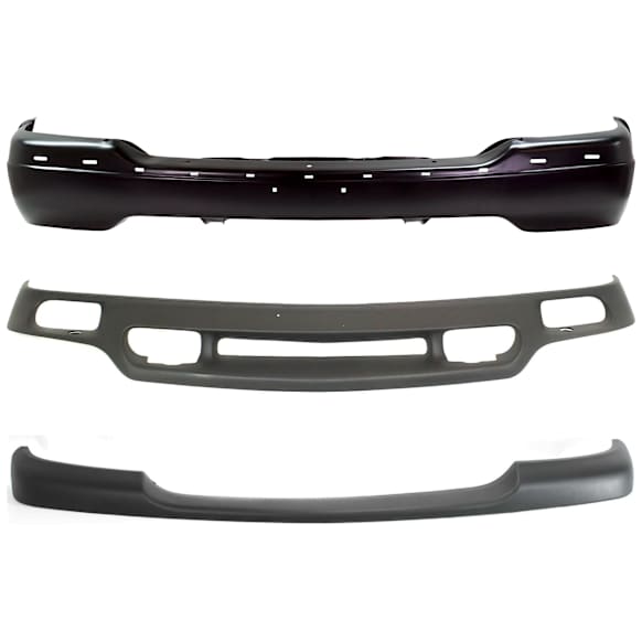 2002 GMC Sierra 2500 - 3-Piece Kit Front Bumper, Painted Black, Includes (1) Bumper, (1) Bumper Trim, and (1) Valance