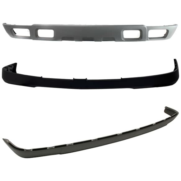 3-Piece Kit, Front Textured Bumper Cover, For Models with Tow Hook, includes (1) Bumper Cover and (2) Valance