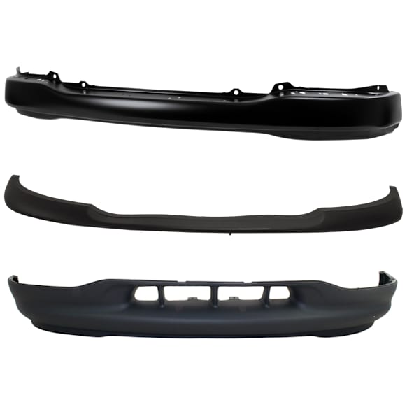 2000 Ford F-150 - 3-Piece Kit Front Bumper, RWD, Painted Black, Includes (1) Bumper, (1) Bumper Trim, and (1) Valance
