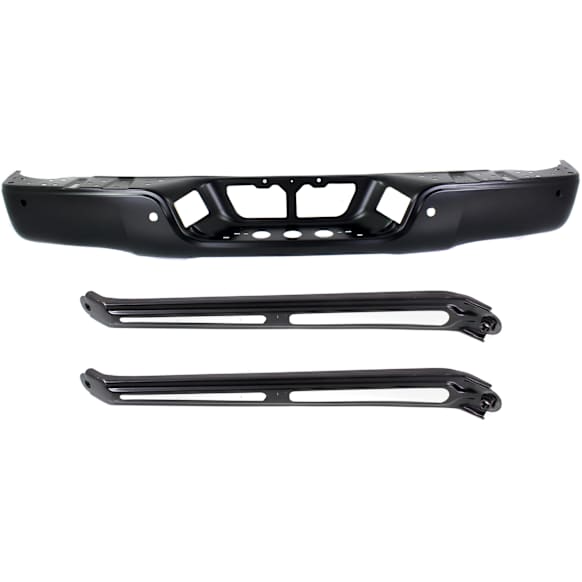 3-Piece Kit, Step Bumper, Powdercoated Black, Face Bar and Pads, Without mounting bracket(s), Includes (2) Bumper Bracket and (1) Step Bumper