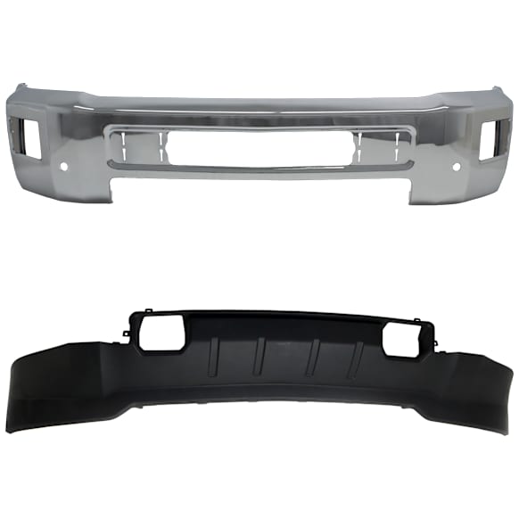 2-Piece Kit, Front Bumper, Chrome, Includes (1) Bumper and (1) Valance