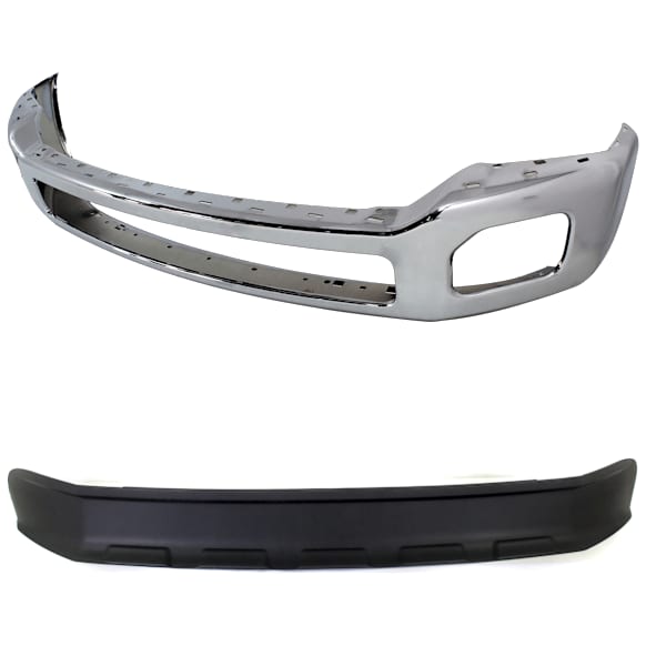 2012 Ford F-350 Super Duty - 2-Piece Kit Front Bumper, 4WD, Chrome, Includes (1) Bumper and (1) Valance
