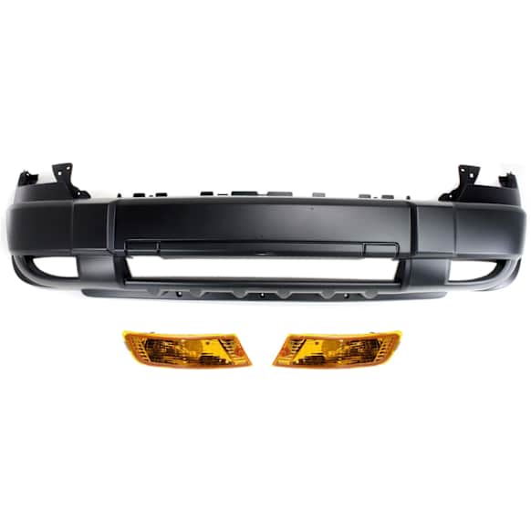 2005 Jeep Liberty Rocky Mountain Edition - 3-Piece Kit Front Primed Bumper Cover, Includes (1) Bumper Cover and (2) Turn Signal Light