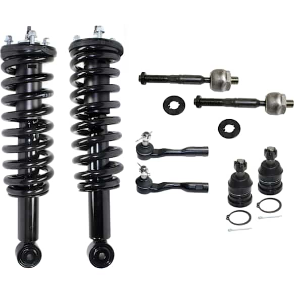 8-Piece Kit Front, Driver and Passenger Side Suspension Kit, Includes (4) Tie Rod End, (2) Ball Joint and (2) Shock Absorber and Strut Assembly