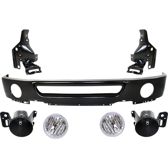 2006 Ford F-150 - 7-Piece Kit Front Bumper, Production Date From August 9 2005, Paint to Match, Includes (1) Bumper, (2) Bumper Bracket, (2) Fog Light, and (2) Fog Light Bracket
