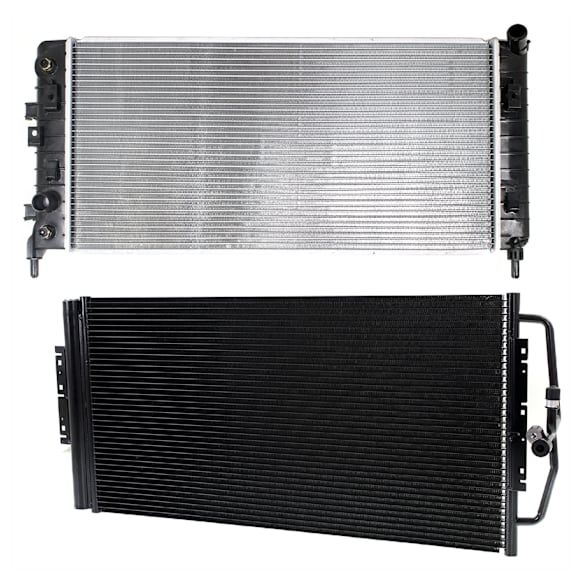 2-Piece Kit Radiator, Includes (1) A/C Condenser and (1) Radiator