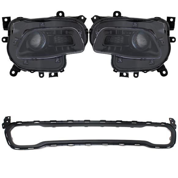 4-Piece Kit Halogen Headlights, With bulb(s), Includes (2) Bumper Trim and (2) Headlight