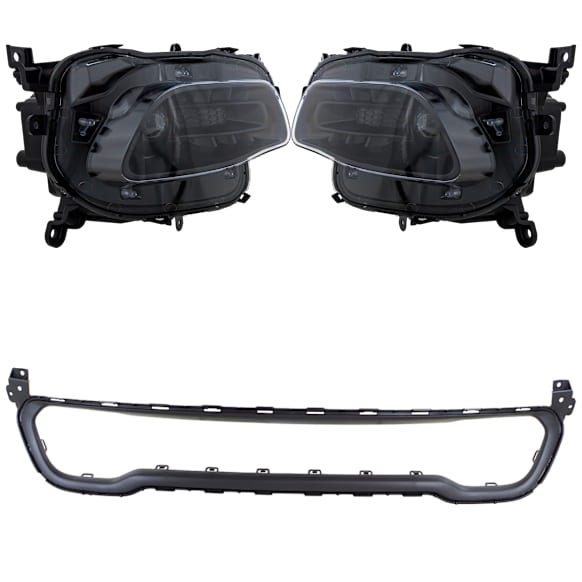 4-Piece Kit Halogen Headlights, With bulb(s), Includes (2) Bumper Trim and (2) Headlight, CAPA Certified