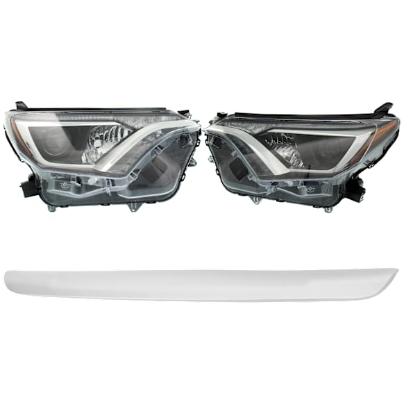 4-Piece Kit Halogen Headlights, Without bulb(s), Sport Utility, Includes (2) Bumper Trim and (2) Headlight