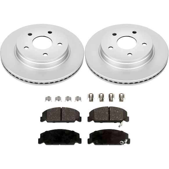 KIT-090221-419 2-Wheel Set Brake Disc and Pad Kit, Plain Surface 5 Lugs Semi-metallic Evolution Geomet Coated High Carbon, Includes (2) Brake Disc and (1) Brake Pad Set