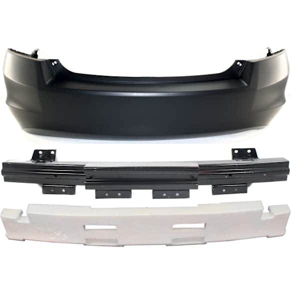 2012 Honda Accord - 3-Piece Kit Rear Primed Bumper Cover, 4-Door-, Sedan,  Includes (1) Bumper Absorber, (1) Bumper Cover, and (1) Bumper Reinforcement