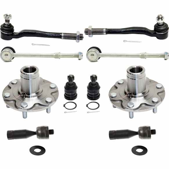 2001 Toyota 4Runner - 10-Piece Kit Front, Driver and Passenger Side Suspension Kit, 4WD, Includes (2) Ball Joint, (2) Sway Bar Link, (4) Tie Rod End, and (2) Wheel Hub