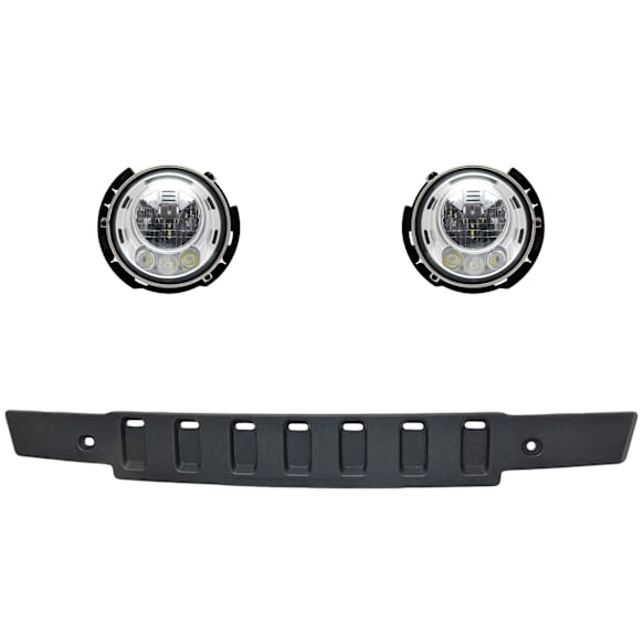 3-Piece Kit LED Headlights, With bulb(s), Includes (1) Bumper Trim and (2) Headlight