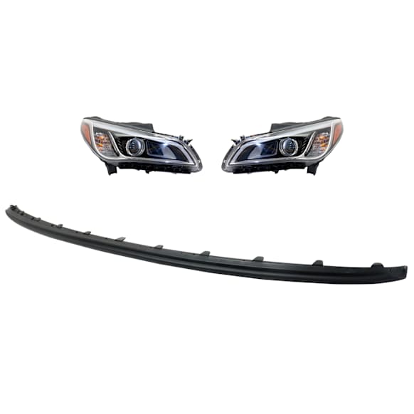 3-Piece Kit HID/Xenon Headlights, With bulb(s), Sedan, Includes (1) Bumper Trim and (2) Headlight