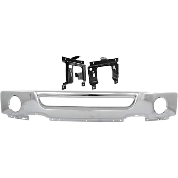 3-Piece Kit, Front Bumper, Chrome, Includes (1) Bumper and (2) Bumper Bracket