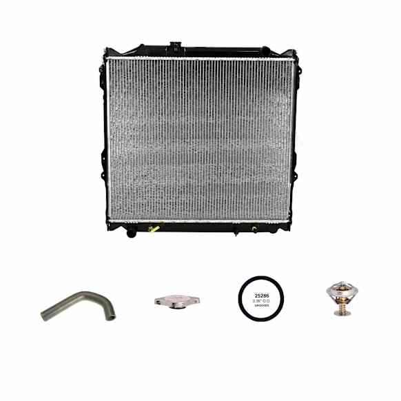 6-Piece Kit Radiator, 3.4L, 6Cyl, Includes (2) Radiator Hose, (1) Radiator, (1) Thermostat, (1) Thermostat Gasket and (1) Radiator Cap