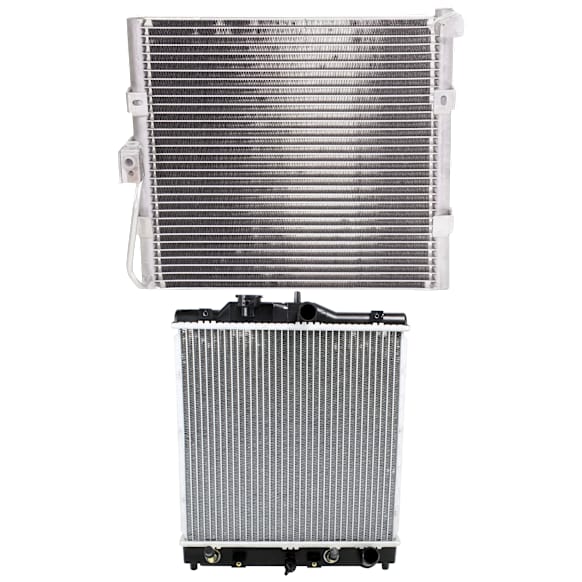 1997 Honda Civic del Sol - 2-Piece Kit Radiator, For Models With Heavy Duty Cooling, 1.6L 4Cyl,  Includes (1) A/C Condenser and (1) Radiator