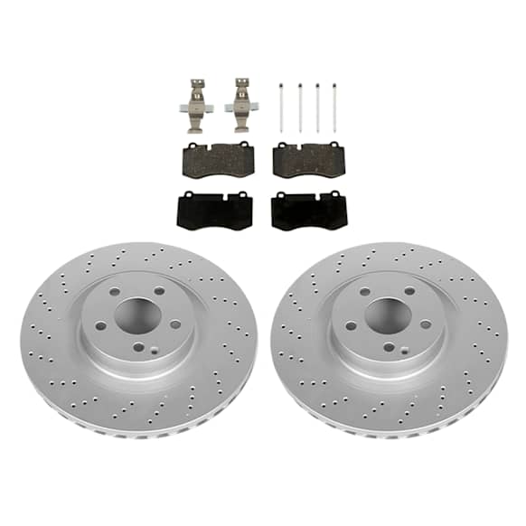 KIT-090821-24 2-Wheel Set Front Brake Disc and Pad Kit, Plain Surface 5 Lugs Organic SureStop OE Replacement, Includes (2) Brake Disc and (1) Brake Pad Set